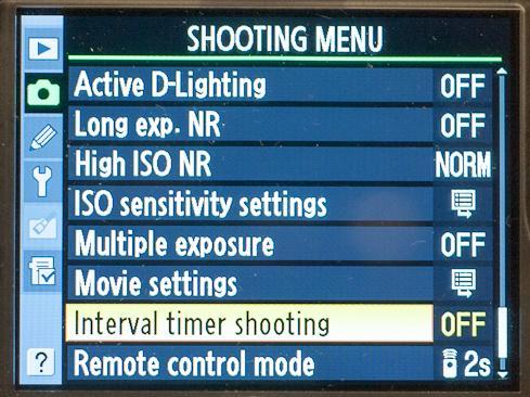 Interval Timer Operation For missions requiring photos taken at timed intervals, the D7000 has a built-in timer.
