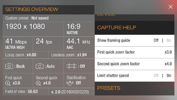 SETTINGS PANEL FRAME RATE Frame rate is also a factor involved in determining the video encoding bit rate.
