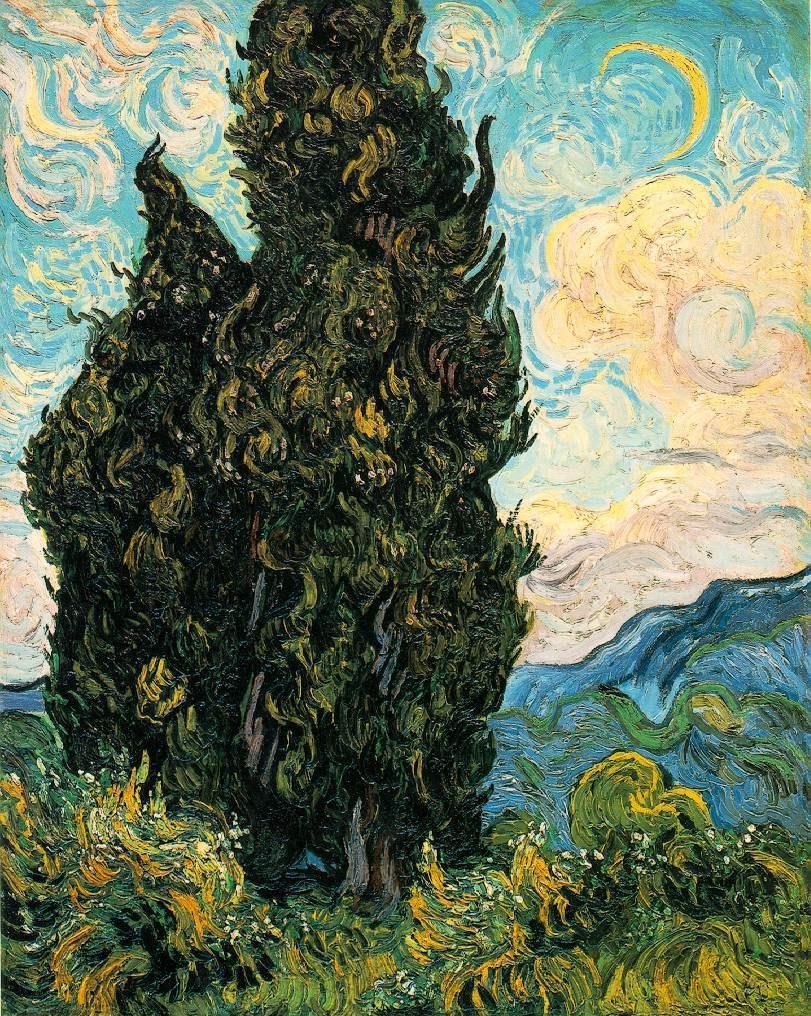 Two Cypresses