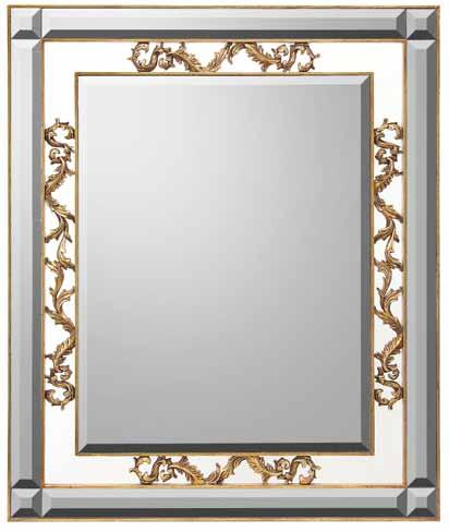 Mirror Pure Italian Rococo in style with its gilded leaf carved frame surrounding