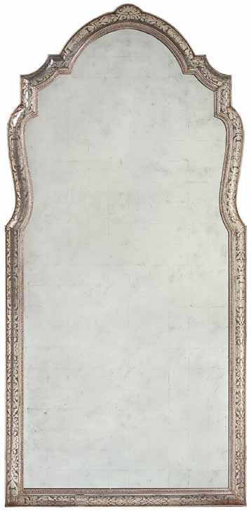 Verona wood frame with églomisé bevel mirror in antique gold leaf