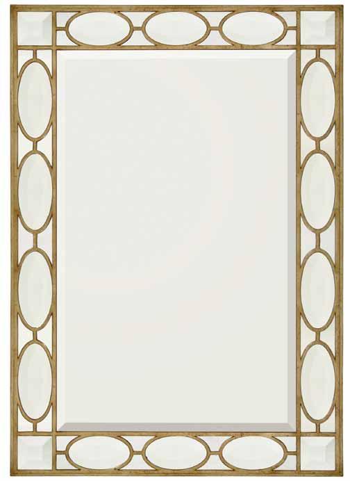 JRM-0657 24"W X 24"H X 2"D Rio Mirror The simple gilded frame surrounds the four foxed mirror