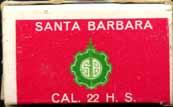 Santa Barbara De Industrias Militares S.A. Empressa Nacional LR-4.22 LONG RIFLE. (HIGH VELOCITY). White and green box with white and red printing.