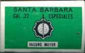 Santa Barbara De Industrias Militares S.A. Empressa Nacional CATTLE KILLERS..22 LONG RIFLE. (CATTLE KILLERS) Orange and white box with black and white printing. Large, one-piece box with end flaps.