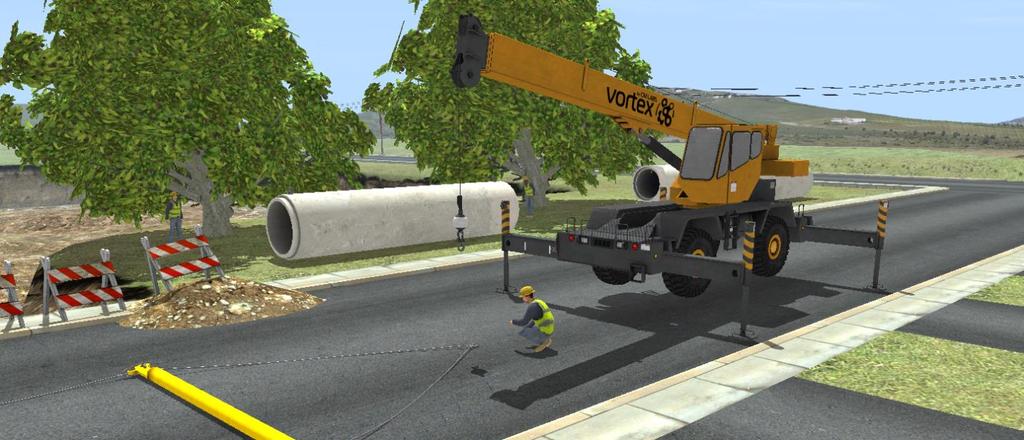 Mobile Crane This sample provides a rigging scenario example. It combines a Vehicle Systems with Cable Systems and advanced logic.