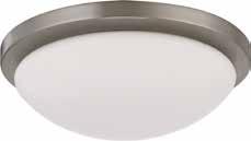 Button LED Flush Dome 62-1044 Brushed Nickel / White Glass (1) 25W LED