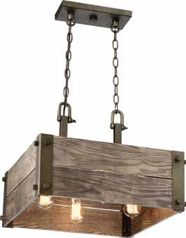 WINCHESTER HORIZON Up coming products, designed for success. 4 Light Medium Pendant 60-6423 Bronze / Aged Wood (4) 60W A19 max.