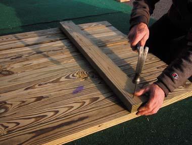 one 2x4 treated ramp piece and