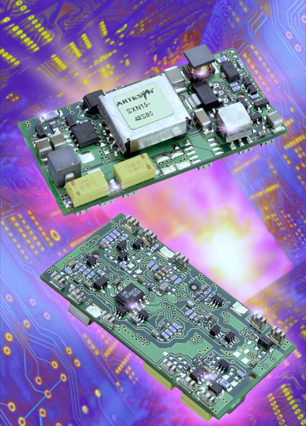 SXN15 48V SERIES Dual output High efficiency topology, 86% typical at 5V/3.
