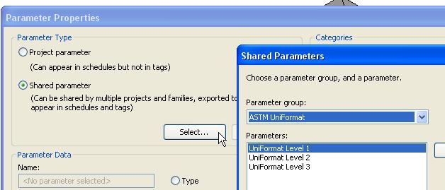 The Shared Parameters window will open.