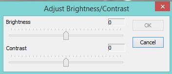 Adjust Brightness/Contrast The Image>Adjust>Brightness/Contrast command offers simple adjustments to the tonal range of an image. This command makes the same adjustment to every pixel in the image.