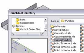 If the punch ifeature is table-driven, select a version on the Punch tab and define an angle on the Geometry tab if necessary.