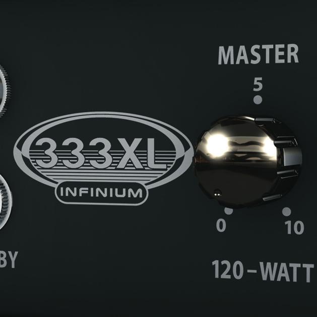 Any Way You Want It Each of 333XL INFINIUM s channels has its own volume knob, which feeds the overall master volume, so you always have total control over all levels.