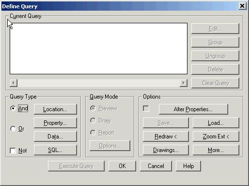 The dialog box settings reflect the properties of the current query. If you change a setting, you modify the current query.