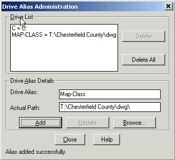 Drive Alias Autodesk Map provides a drive alias feature that allows different users working with the same projects and drawing sets to locate drawings.