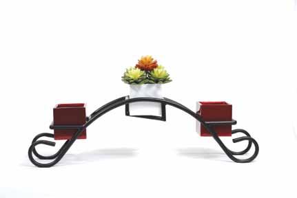 Synthetic Colours - White, Black, and Metallic Red Metal Table Stand Square Synthetic Planter 7 25 10 10 Triple Square Metal Stand Black powder coated to hold 3 synthetic