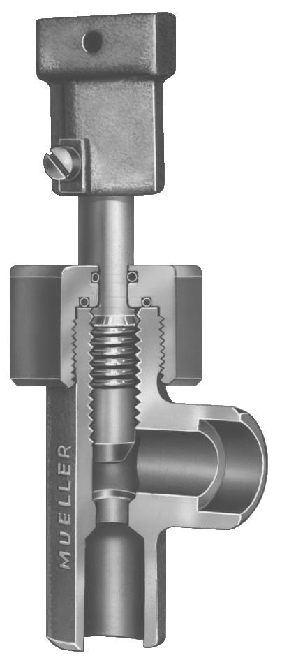 MUELLER NO-BLO FORGED STEEL CURB stop TEE FEATURES REV. 12-06 Mueller Curb Stop Tees are used to make main to service connections and also offer a means to control service line flow at the main.