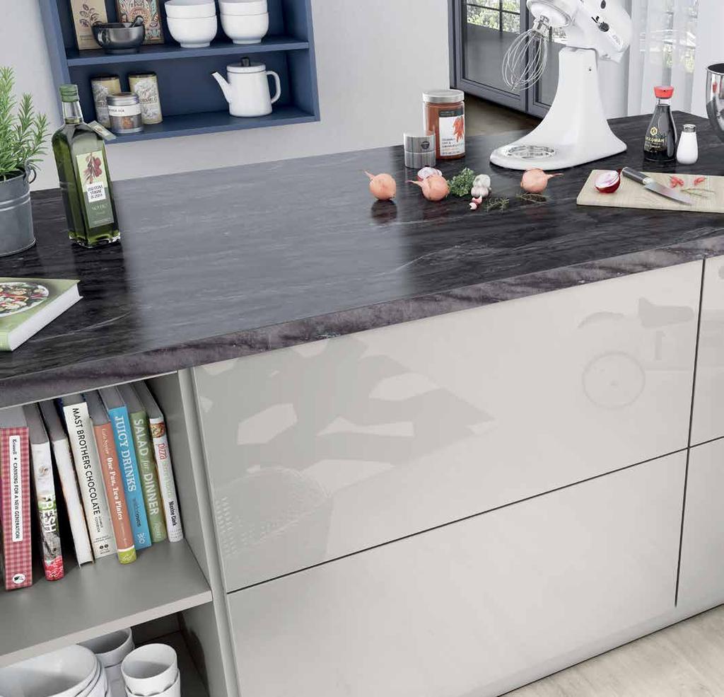 Worktops Detail Worktops Gloss Finish Our Gloss Finish, ST30, is a classic in our range of worktops. Stylish yet extremely hardwearing, they reflect elegance and style back into any room.