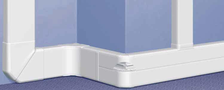 DLP U-PVC adaptable trunking system and accessories 150 x 50 trunking and fittings A 1 compartment B 2 compartments length: 2 m Changeable flat angle Cat.No 0107 89 Changeable internal angle Cat.