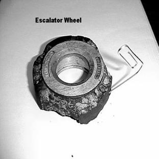 ESCALATOR WHEEL Hardness is 95A. Processor indicated that it was Ether (PTMEG) TDI cured with MBCA. It was used in Korea. It came apart after several months of service.