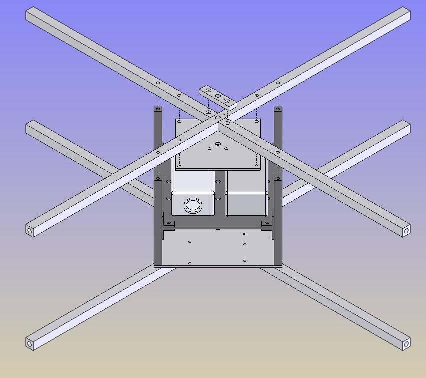 Figure 8: Top Frame Assembly 4. Attach Frame Horizontal Long Top Rail and two Frame Horizontal Short Top Rails to the tops of the Controls Compartment Vertical Rails using #8-32 x 1 bolts.