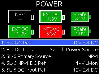 Power sources connected directly to the 688 (external DC or the internal AA batteries) will not power the SL-6 or any attached peripheral devices.
