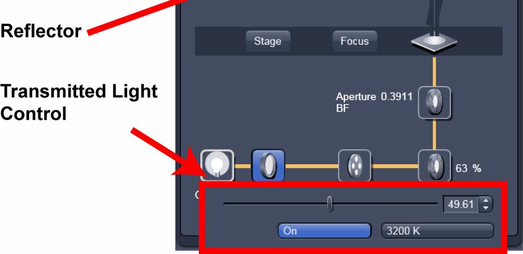 " Click on the Reflector button and select the desired filter set by clicking on it.