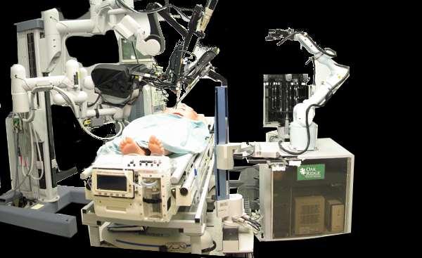 computer with customized software, and robotic arms are used to perform robotic surgery.
