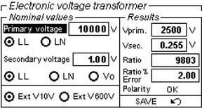 RATIO OF ELECTRONIC VOLTAGE TRANSFORMER