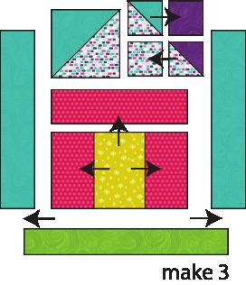 ⅞ Fabric E (4) 2 ⅞ Fabric J (8) EJ small units (will use seven) (1) 2 ⅞ Fabric I (1) 2 ⅞ Fabric J