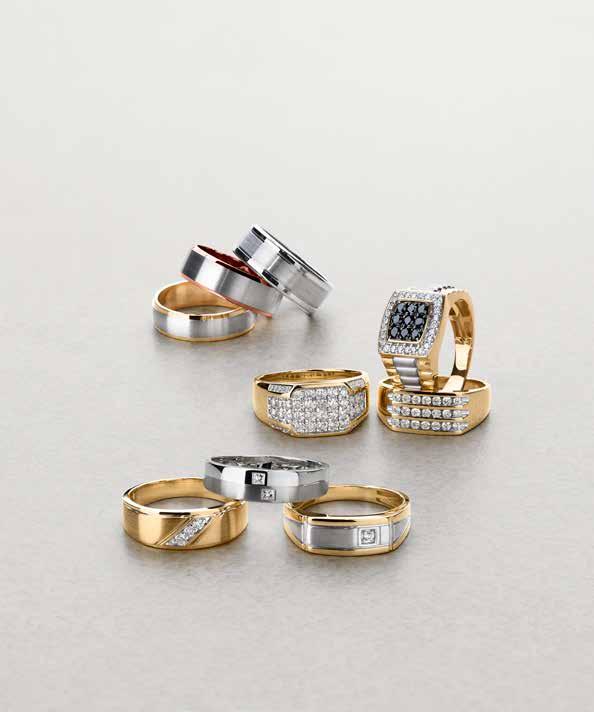 RINGS FOR HIM A symbol of his strength and yours, celebrate your unbreakable bond with these timeless pieces designed just for him.
