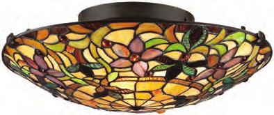 KAMI This lovely Tiffany style collection features a hand-crafted, genuine art glass shade created in hues of amber, caramel, ginger and emerald.