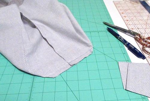Using a ½" seam allowance, stitch both sides and across the bottom, pivoting at the corners. 13.