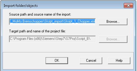 3-4 Instruction to import the script 1 Using the Browse button, navigate to the directory that contains the