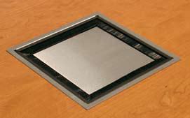 Dimensions: Lift 4 Under table pan 7.5 square Under table ﬂange 9.0 square Depth 14.5 Optional outer pan dimensions 7.