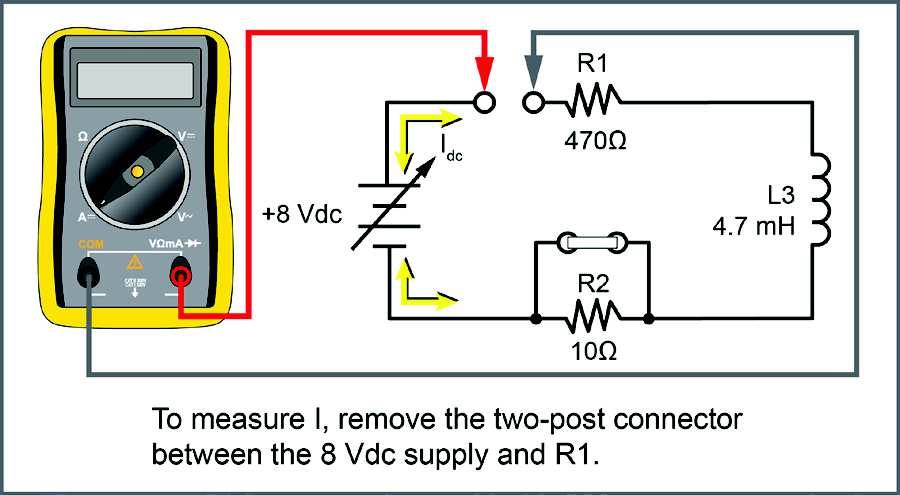 AC 1 Fundamentals Adjust the positive variable supply to 8 Vdc. NOTE: Be sure to short out current-sensing resistor R2 with a two-post connector.
