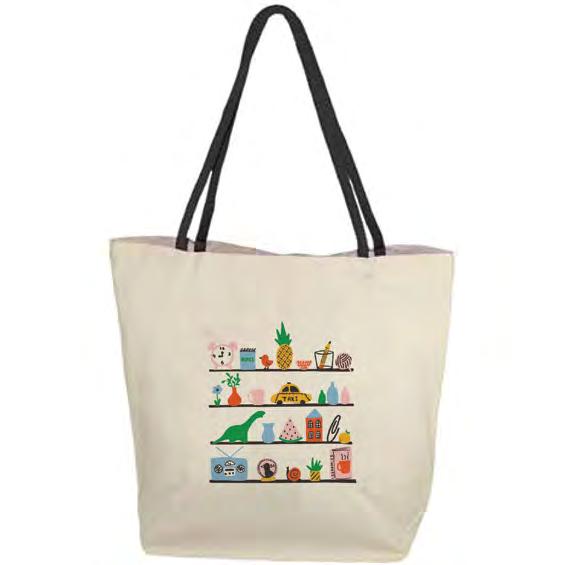 TOTE BAGS 15 H X 18 W X 6 D / 100% COTTON COLORED ROPE HANDLES TB-001