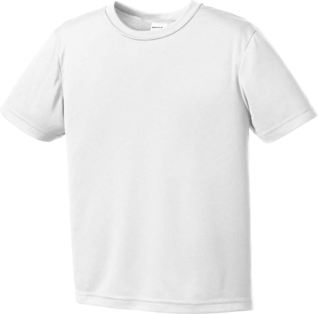 Youth Sport-Tek Athletic Cut Dry-Fit T-Shirt Style Number: YST350 Description: 100% cationic polyester * 3.