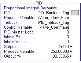 Adding the Ladder PID and Tags Enter the following for the ladder PID: A Tag for operator manual control if desired, or leave 0 if not used (used in operator manual control) The output tag that you