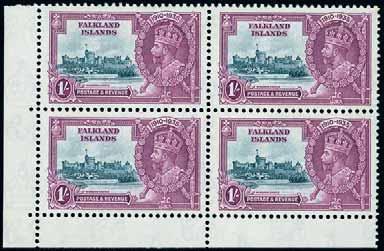 21 September 2016 (Second Session, Lots 519 1244) British Empire & Foreign Countries 85 Falkland Islands 739 1891 ½d. on half of 1d.