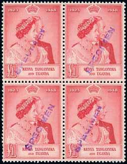 21 September 2016 (Second Session, Lots 519 1244) British Empire & Foreign Countries 135 Ex 1237 Kenya, Uganda and Tanganyika 1232 1232 b 1935 Silver Jubilee 30c. showing dot by flagstaff [Pl. 4, R.