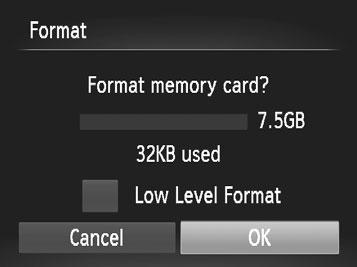 Adjusting Basic Camera Functions Formatting Memory Cards Before using a new memory card or a card formatted in another device, you should format the card with this camera.