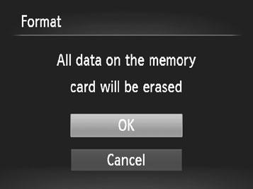 An Eye-Fi card (= 179) contains software on the card itself. Before formatting an Eye-Fi card, install the software on a computer. 1 Access the [Format] screen.