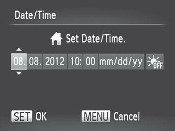 Adjusting Basic Camera Functions Changing the Date and Time Adjust the date and time as follows. 1 Access the [Date/Time] screen. Choose [Date/Time], and then press the <m> button.