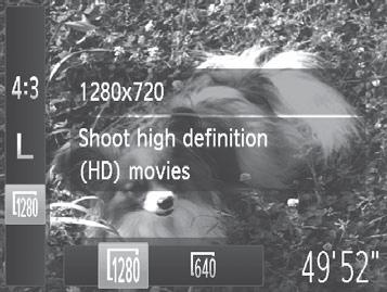 Image Customization Features Changing Movie Image Quality Movies 2 image quality settings are available.