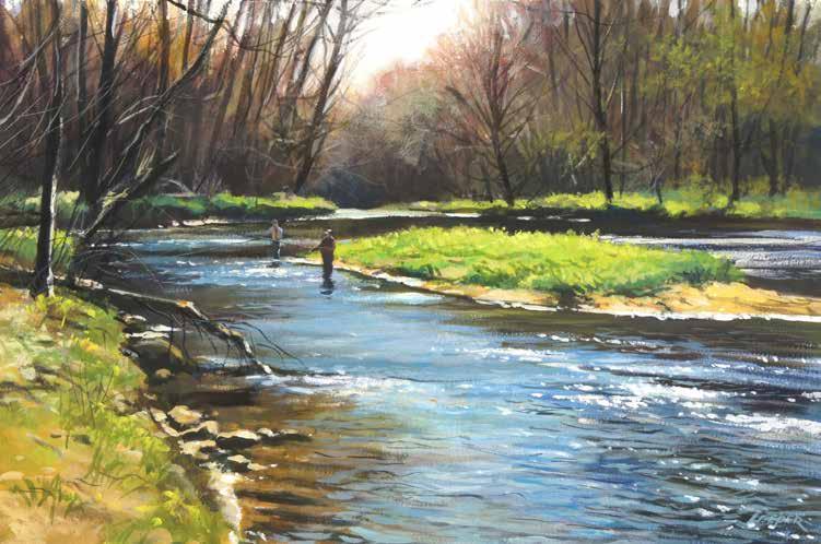 New Work Trout Fishing on the Neshannock Trout Fishing on the Neshannock, 15x22, acrylic on Arches 140 lb.