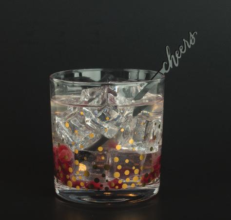 Cheers in six languages laser cut acrylic drink