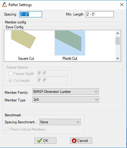20 2.2.8 Rafter Setting Within panel Properties, double click on Rafter.