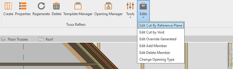 30 8. Edits On the Edits menu, delete/add rafter members, cut by void or