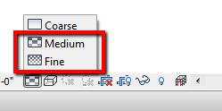 4 1.1.3 Member Selection Select either the panel label, any member of the panel or the datum when changes or modifications need to be applied to a panel. 1.1.4 Revit Detail Levels Revit's detail level must be set to medium or fine.